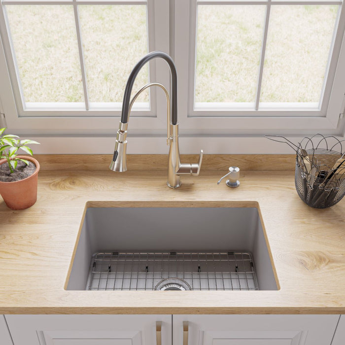 ALFI brand 27" Fireclay Undermount / Drop In Fireclay Kitchen Sink ABF2718UD