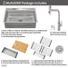 Forno ACQUA 33" Drop-In/Undermount 3-Level Workstation Sink, Waterfall Faucet, Glass Rinser D-XP30 - View 15