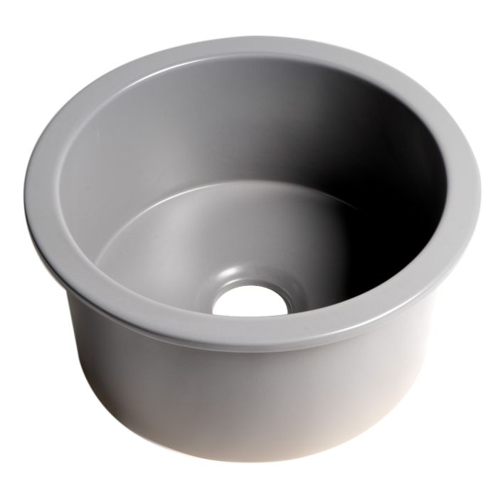 ALFI brand Round 18" Undermount / Drop In Fireclay Prep Sink ABF1818R