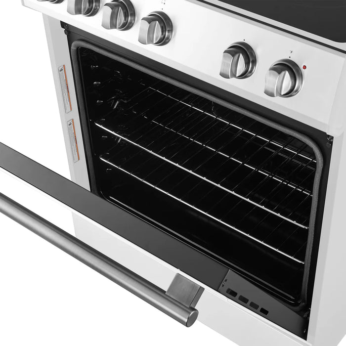 Forno 2-Piece White Kitchen Bundle - 30" Electric Range, 36" Bottom Freezer Refrigerator - View 16