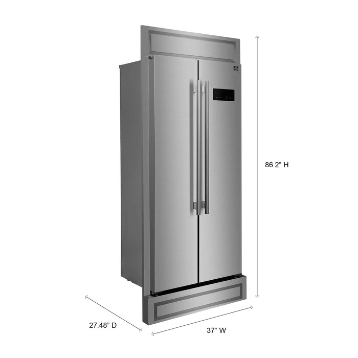 FORNO Salerno 37" Side-by-Side Built-In Refrigerator FFRBI1805-37MG