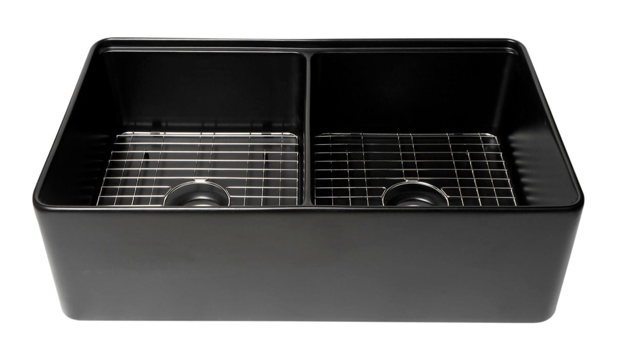 ALFI brand 33" Workstation Step Rim Fireclay Sink ABFS3320D
