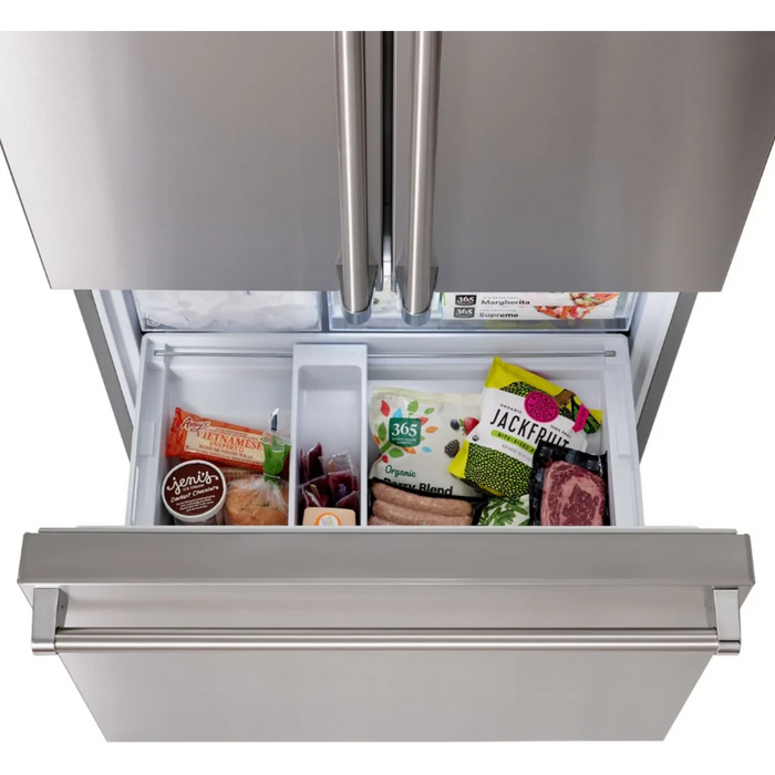 Viking® 3 Series 36" Stainless Steel Counter Depth Freestanding French Door Refrigerator RVFFR336SS