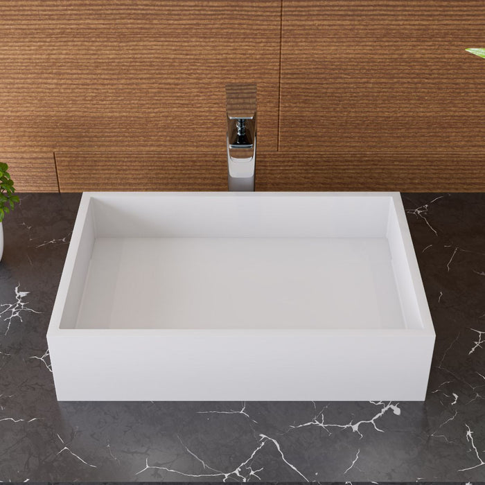ALFI brand 20" White Matte Solid Surface Resin Sink ABRS2014