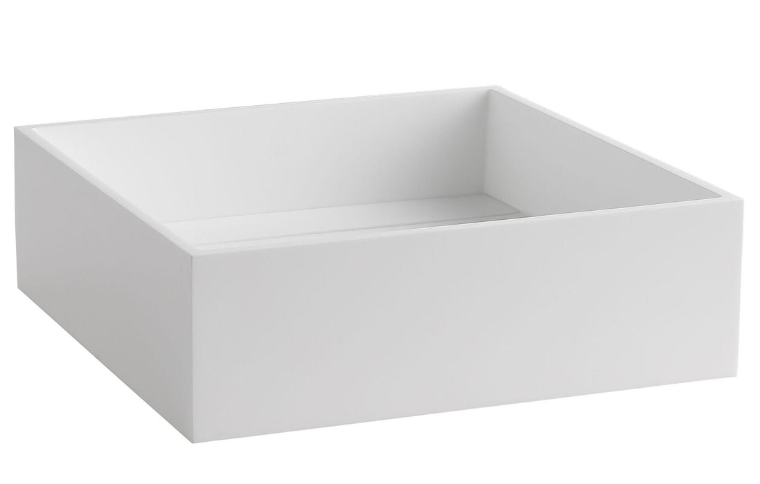 ALFI brand 14" Square White Matte Solid Surface Resin Sink ABRS14S