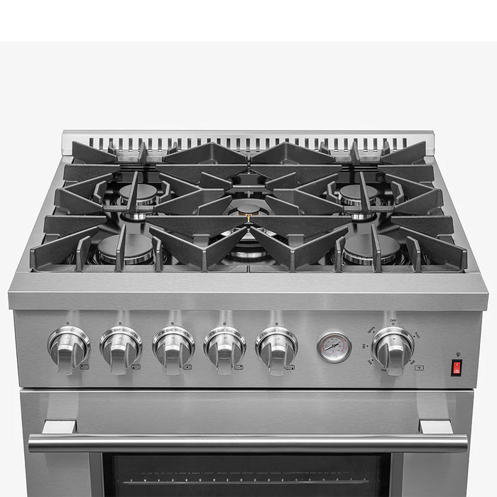 Forno 30"Gas Range ,Air Fry Basket, Wok Support, Griddle, FFSGS6274-30