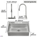 Forno ACQUA 33" Drop-In/Undermount MultiSINK Workstation Sink, Waterfall Faucet, Glass Rinser E-XP31 - View 15