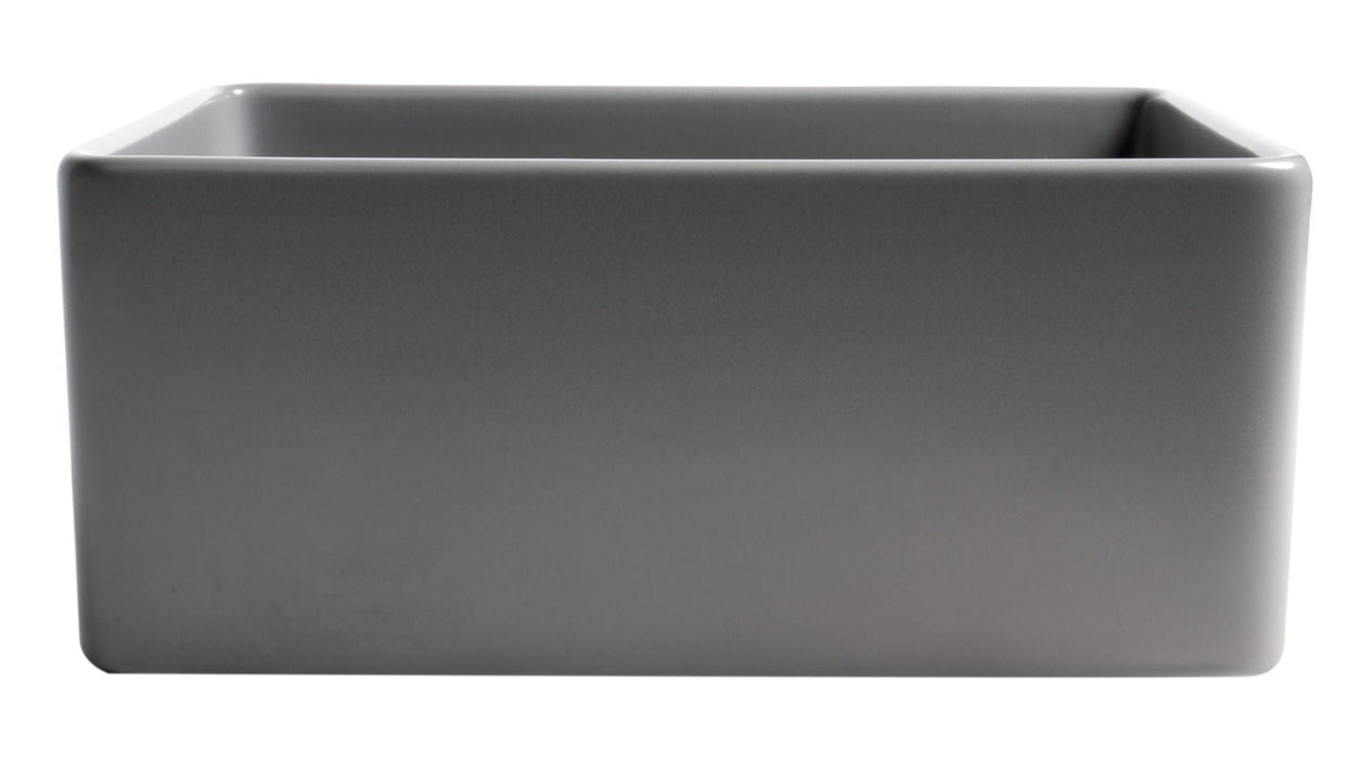 ALFI brand Smooth Apron 24" Single Bowl Fireclay Farm Sink ABF2418