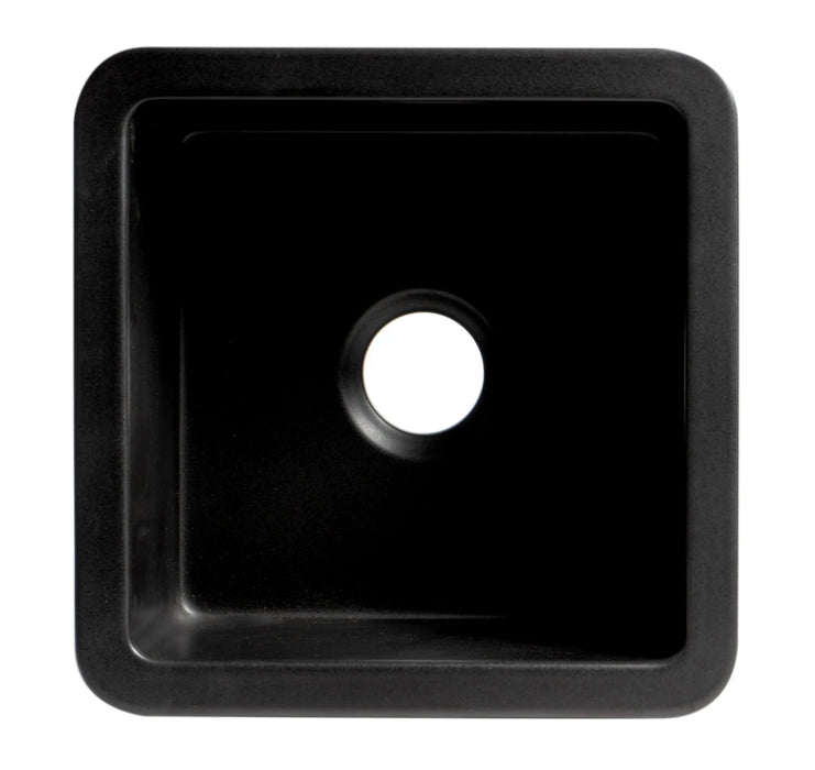 ALFI brand Square 18" Undermount / Drop In Fireclay Prep Sink ABF1818S