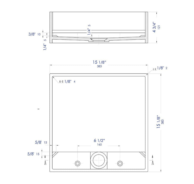 ALFI brand 14" Square White Matte Solid Surface Resin Sink ABRS14S