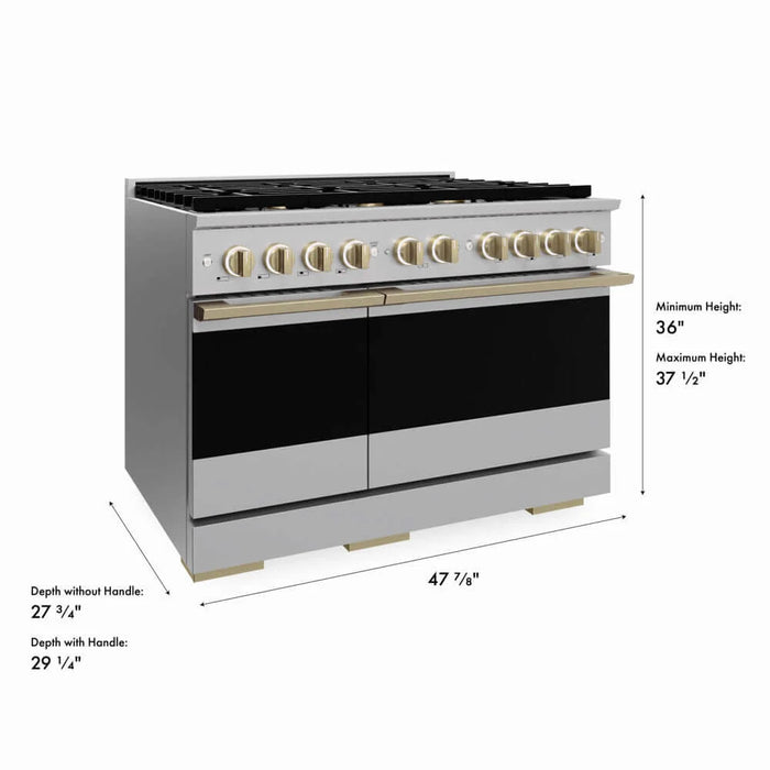 ZLINE Marino Double Oven Dual Fuel Range MDRZ-48-CB