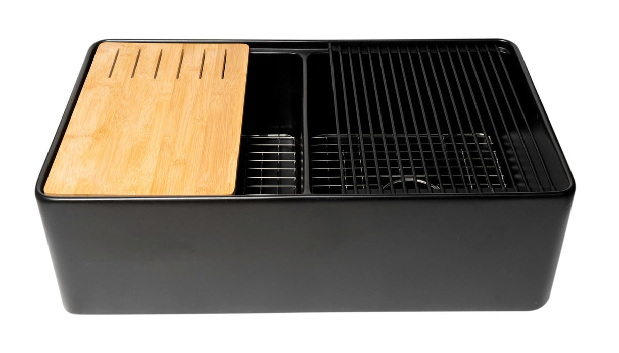 ALFI brand 33" Workstation Step Rim Fireclay Sink ABFS3320D