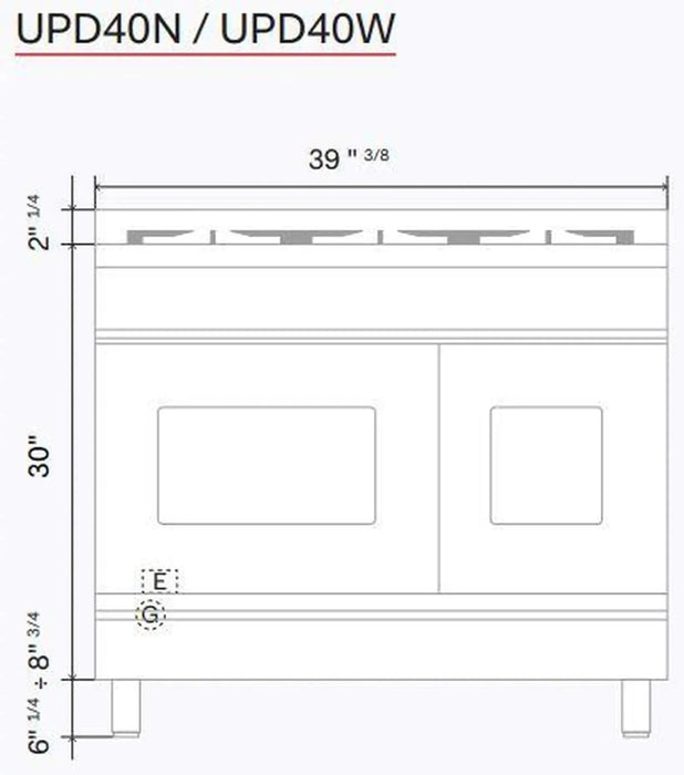 ILVE 40"Professional Plus Liquid Propane Dual Fuel Range, Glossy Black UPD40FWMPBKLP