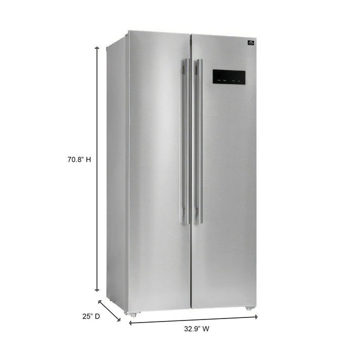 FORNO Salerno 33" Side-by-Side Built-In Refrigerator FFRBI1805-33SB