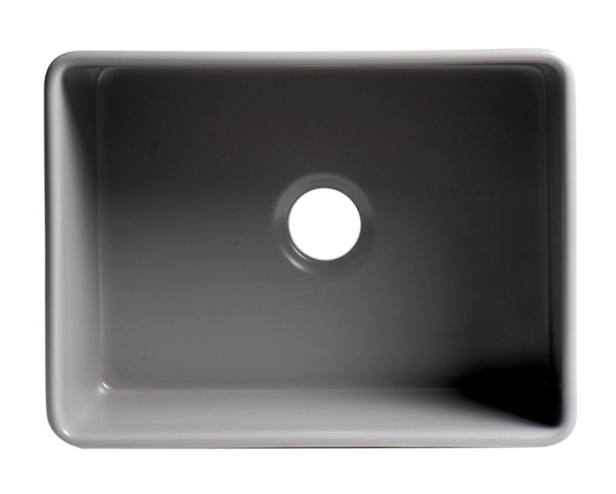ALFI brand Smooth Apron 24" Single Bowl Fireclay Farm Sink ABF2418