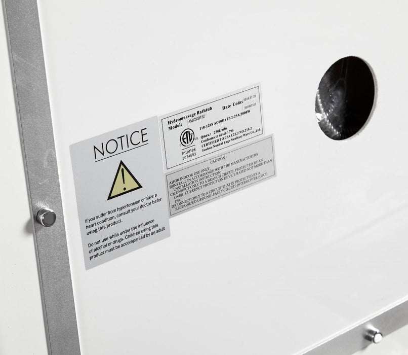 EAGO 6 ft Acrylic White Whirlpool Bathtub, Fixtures AM128ETL