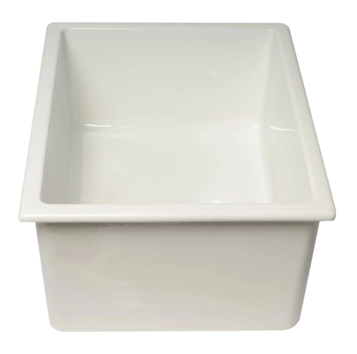 ALFI brand 24" Undermount / Drop In Fireclay Kitchen Sink AB2418UD