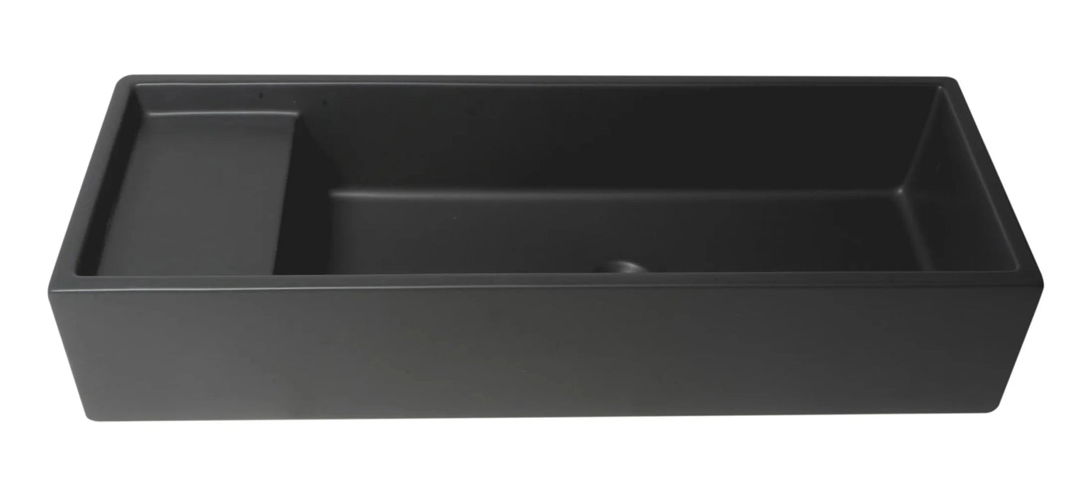 ALFI brand 39" White Above Mount Fireclay Bathroom Trough Sink AB39TR