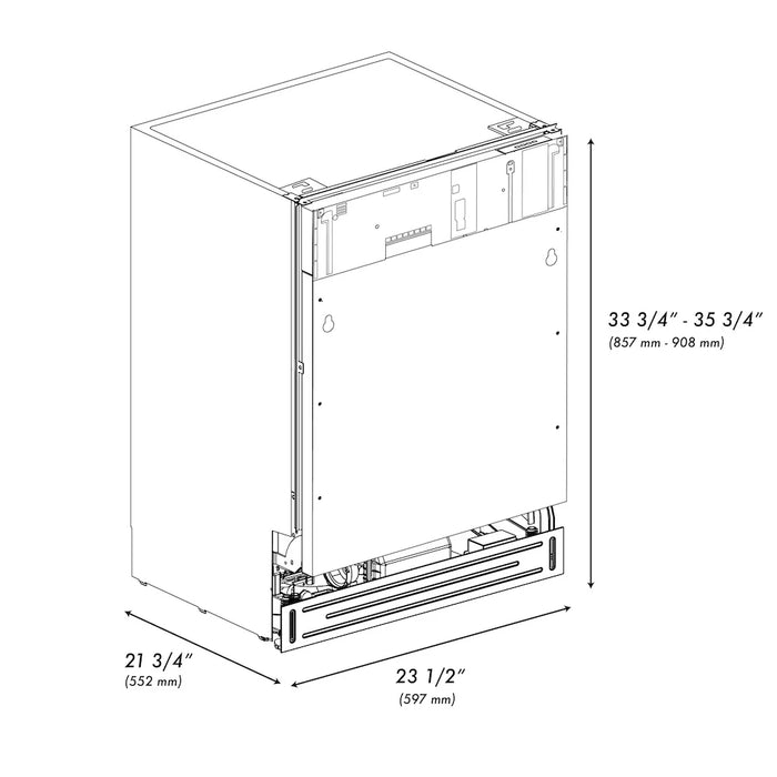 ZLINE Autograph 24" Dishwasher Stainless, Gold DWVZ-24-G