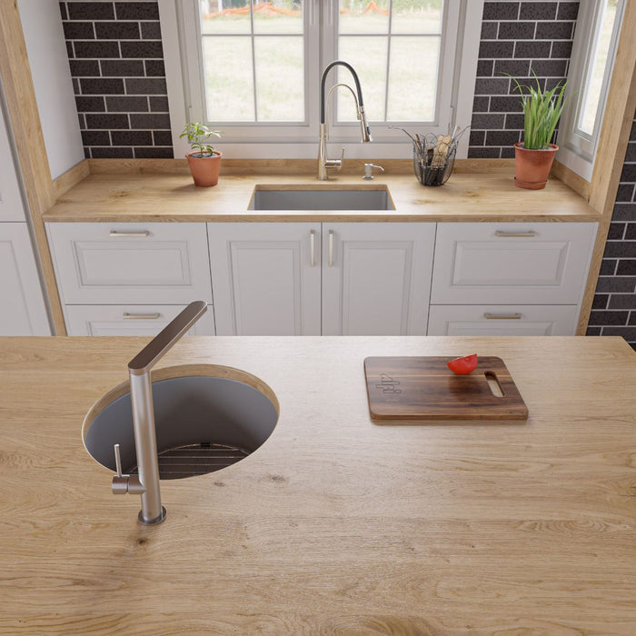 ALFI brand 27" Fireclay Undermount / Drop In Fireclay Kitchen Sink ABF2718UD