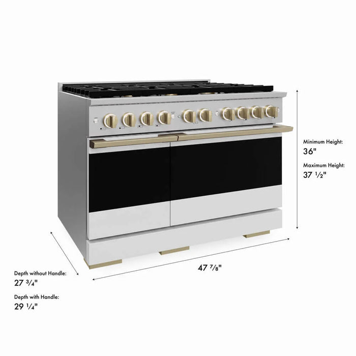 ZLINE Marino Double Oven Gas Range MGRZ-WM-48-CB