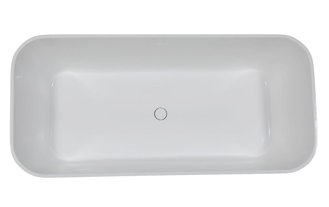 ALFI brand 67" White Rectangular Solid Surface Smooth Resin Soaking Bathtub AB9952