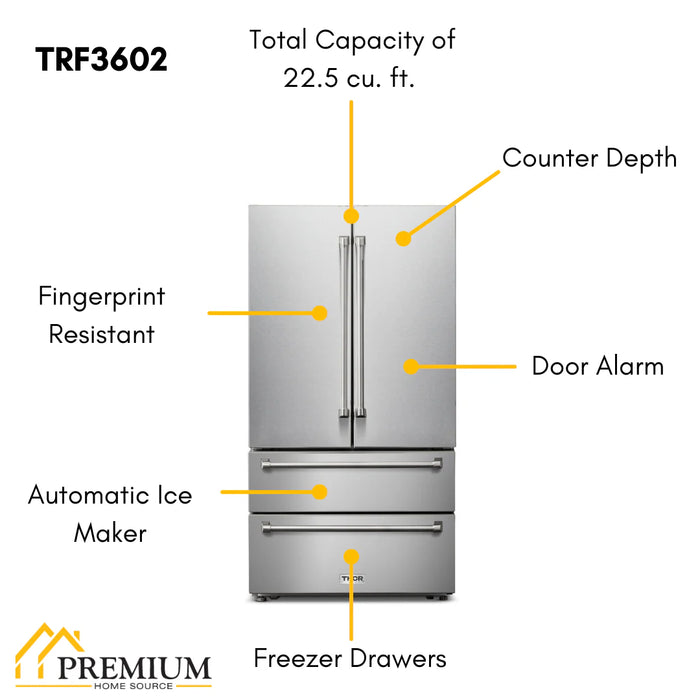 THOR Kitchen Professional 36" Counter Depth Refrigerator - View 17