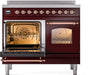 ILVE Nostalgie II 40" Electric Range, Burgundy, Copper Trim UPDI406NMPBUP ILVE