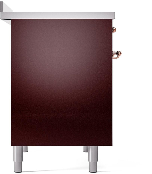 ILVE Nostalgie II 40" Electric Range, Burgundy, Copper Trim UPDI406NMPBUP ILVE