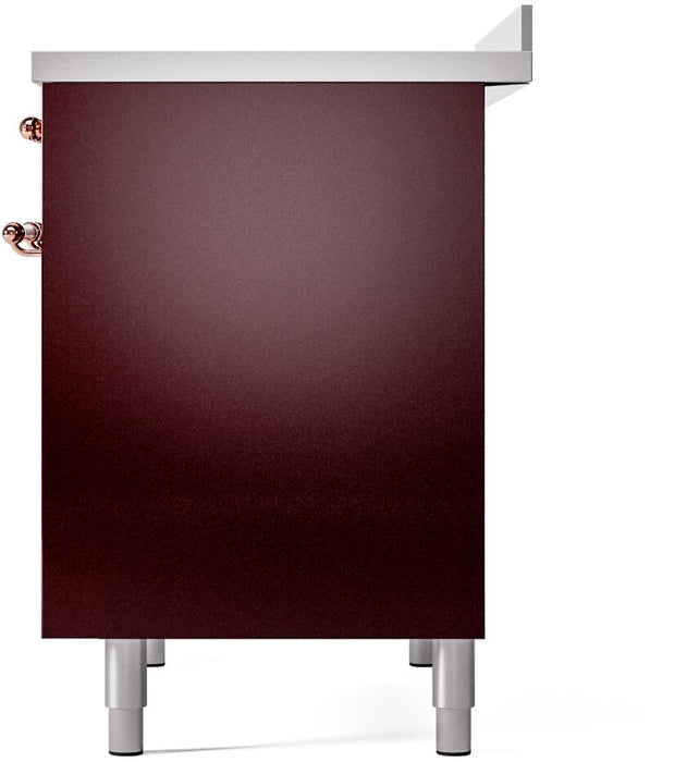 ILVE Nostalgie II 40" Electric Range, Burgundy, Copper Trim UPDI406NMPBUP ILVE