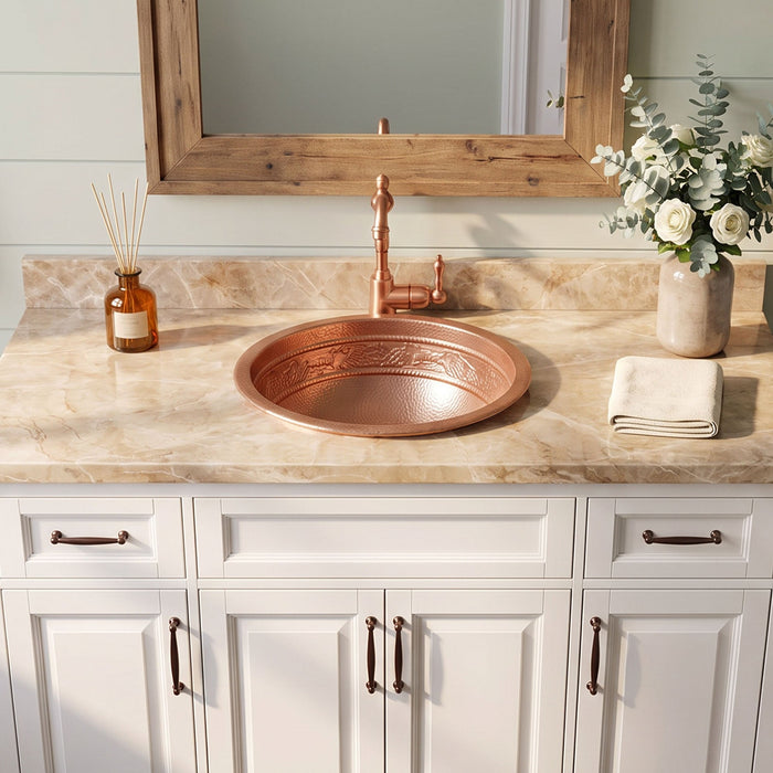 Nauxus Custom Handmade Copper Undermount Bar Sink RCB07-NX