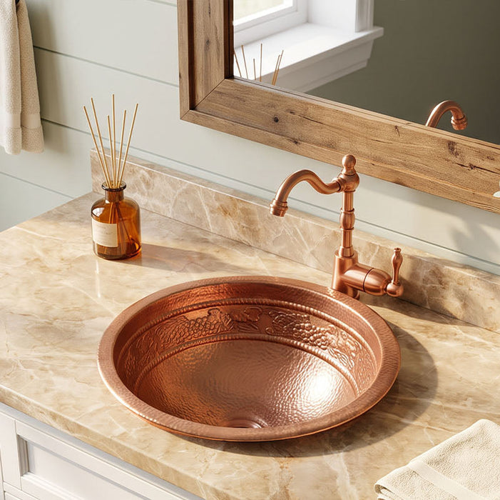Nauxus Custom Handmade Copper Undermount Bar Sink RCB07-NX