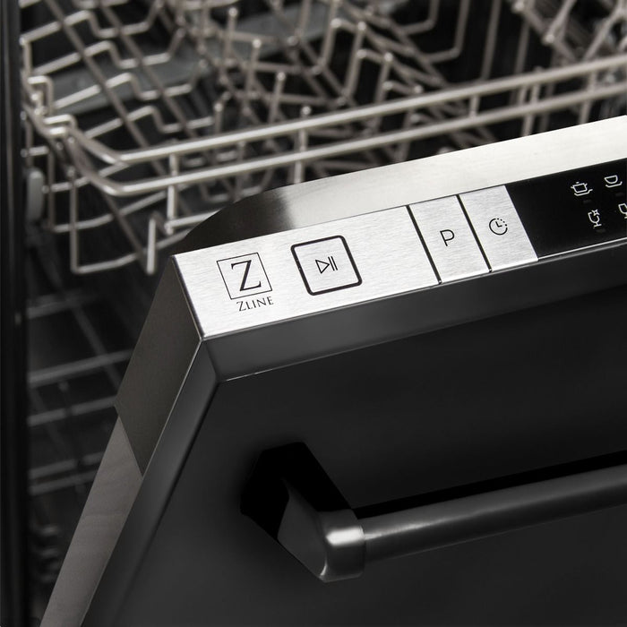 18" ZLINE Dishwasher In Black Stainless, With Stainless Tub, DW - BS - 18 - Farmhouse Kitchen and Bath