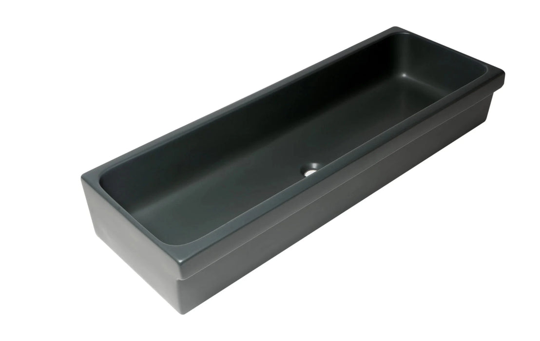 ALFI brand 48" White Above Mount Fireclay Bath Trough Sink AB48TR