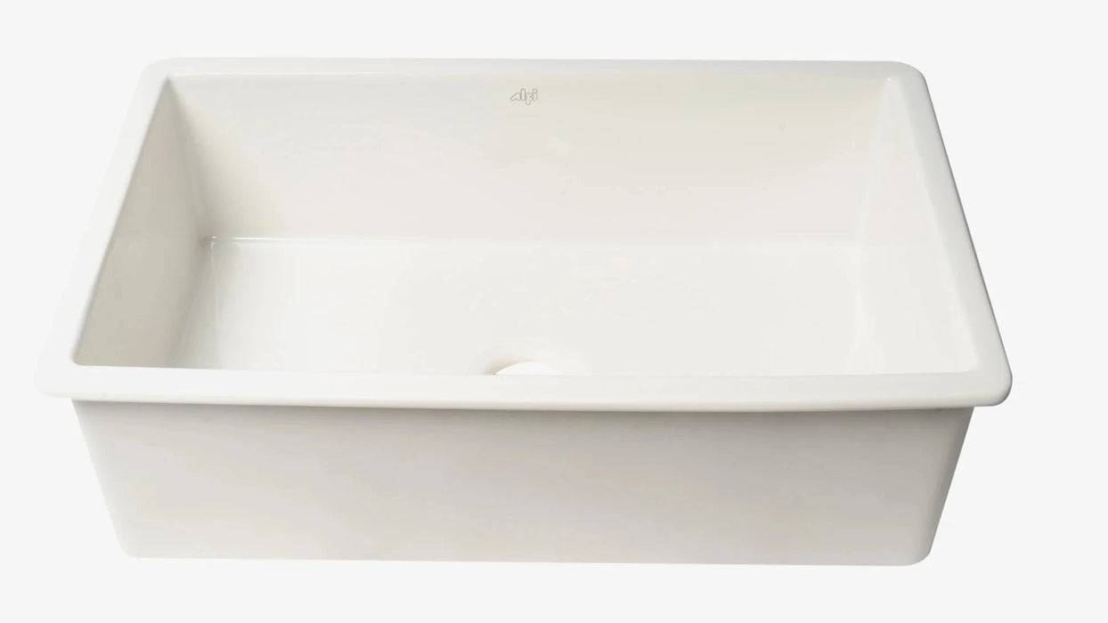 ALFI brand 32" Single Bowl Fireclay Undermount Kitchen Sink /w Grid ABF3219SUD