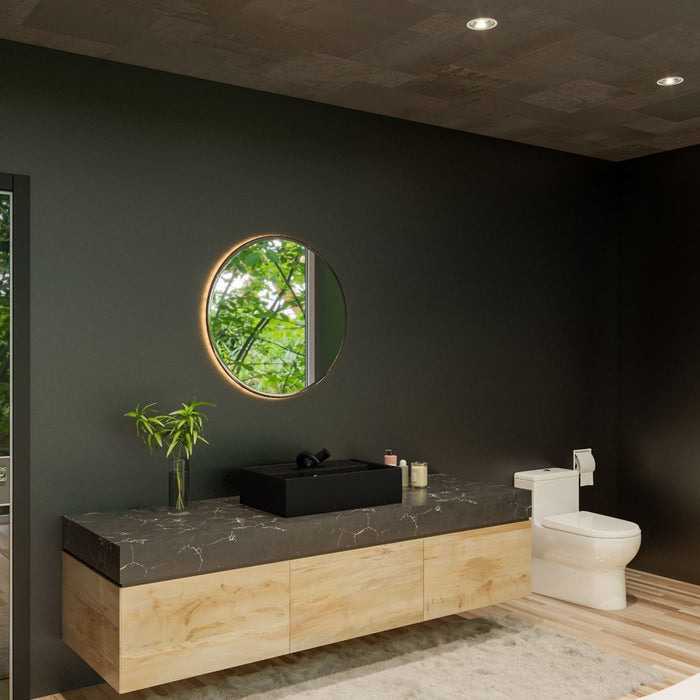 ALFI brand 24" Modern Rectangular Above Mount Ceramic Sink, Faucet Hole ABC901