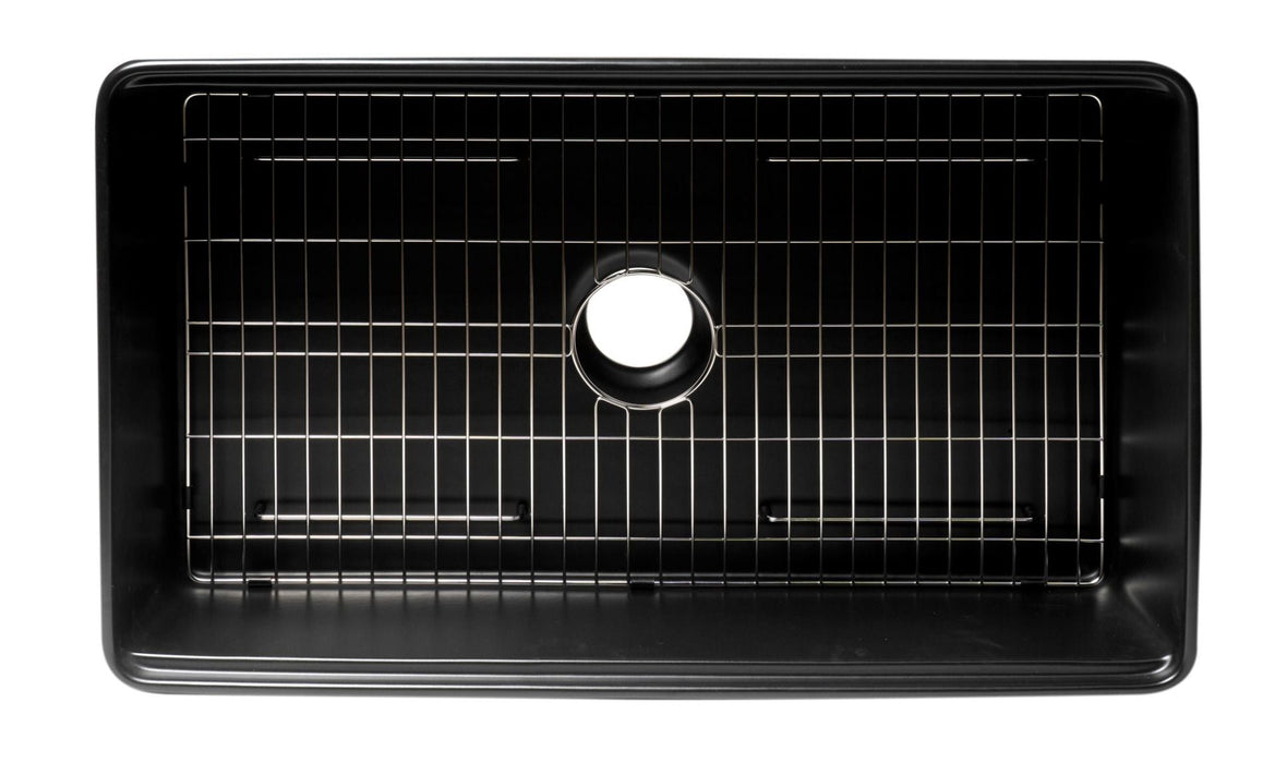 ALFI Brand 33" Smooth Apron Workstation Step Rim Fireclay Farm Sink  ABFS3320S