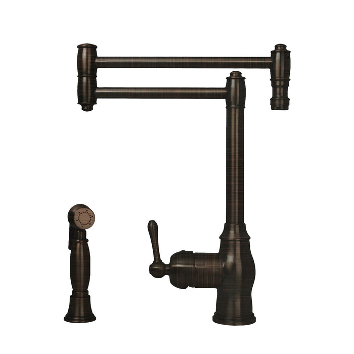 One-Handle Copper Pot Filler Kitchen Faucet with Side Sprayer - AK96918P1