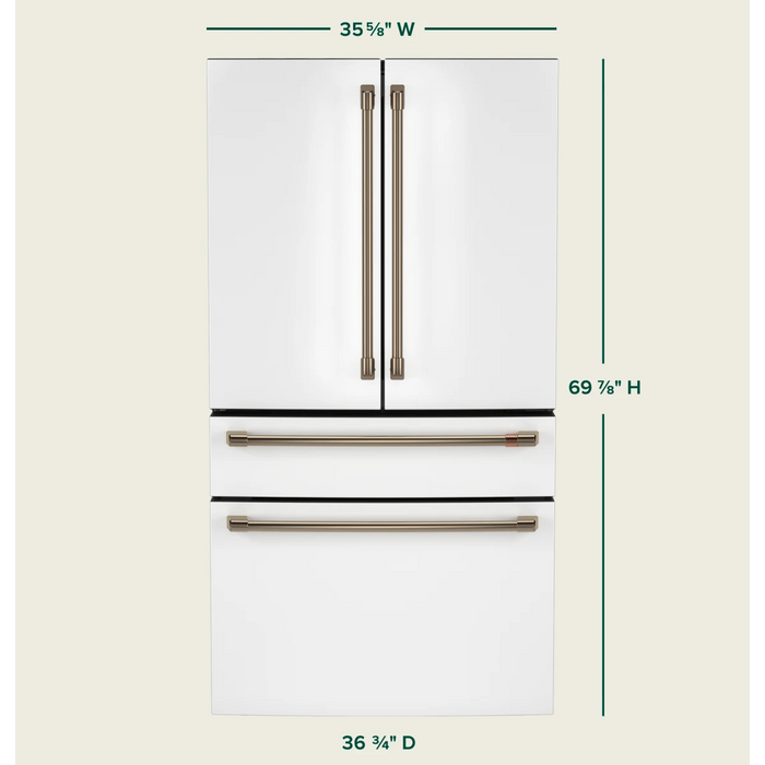 Cafe 36" Freestanding 4-Door French Door Smart Refrigerator, CGE29DP4TW2