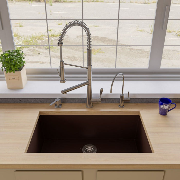 ALFI brand 33" Single Bowl Undermount Granite Composite Kitchen Sink AB3322UM