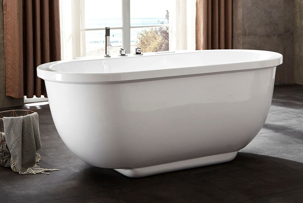EAGO 6 ft Acrylic White Whirlpool Bathtub, Fixtures AM128ETL
