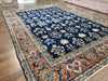 1920s Antique Persian Sarouk Mahajaran Rug, Hand Knotted, Wool, Dark Blue and Red, 8'7" x 11'10' - Farmhouse Kitchen and Bath