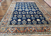 1920s Antique Persian Sarouk Mahajaran Rug, Hand Knotted, Wool, Dark Blue and Red, 8'7" x 11'10' - Farmhouse Kitchen and Bath