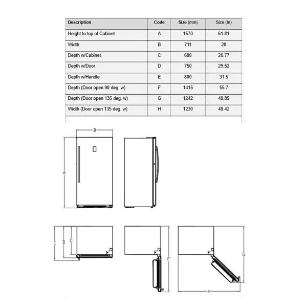 Forno Rizzuto - 60 in. Pro-Style Dual Combination Fridge/Freezer Refrigerator FFFFD1933-60S Forno