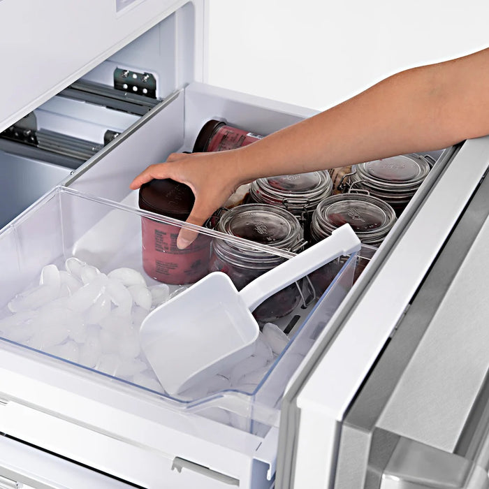 ZLINE Built-In Bottom Freezer Refrigerator, Water Dispenser, Ice Maker, Satin Stainless Steel RBIV-SN