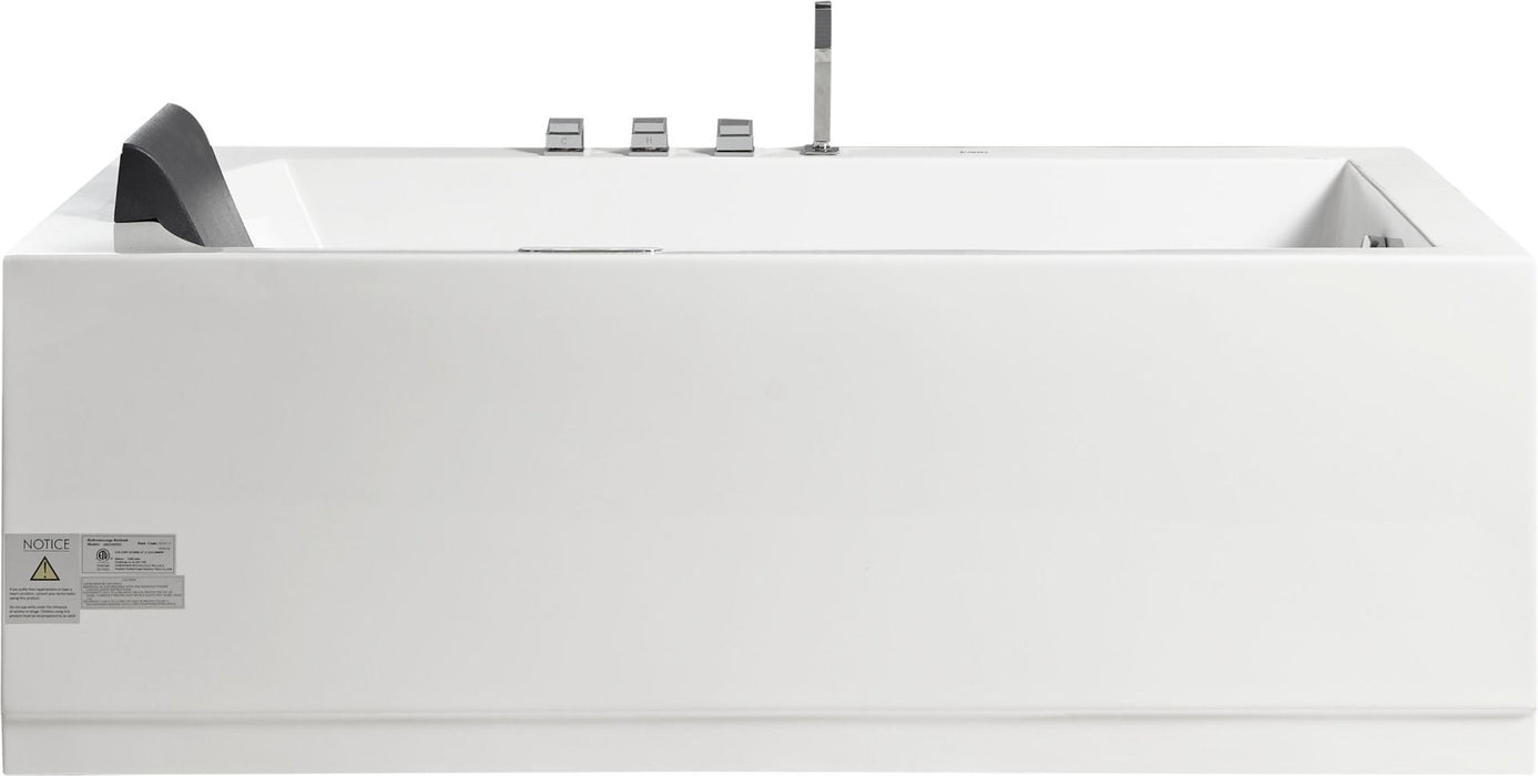 EAGO 5 ft Acrylic White Rectangular Whirlpool Bathtub, Fixtures AM154ETL-L5