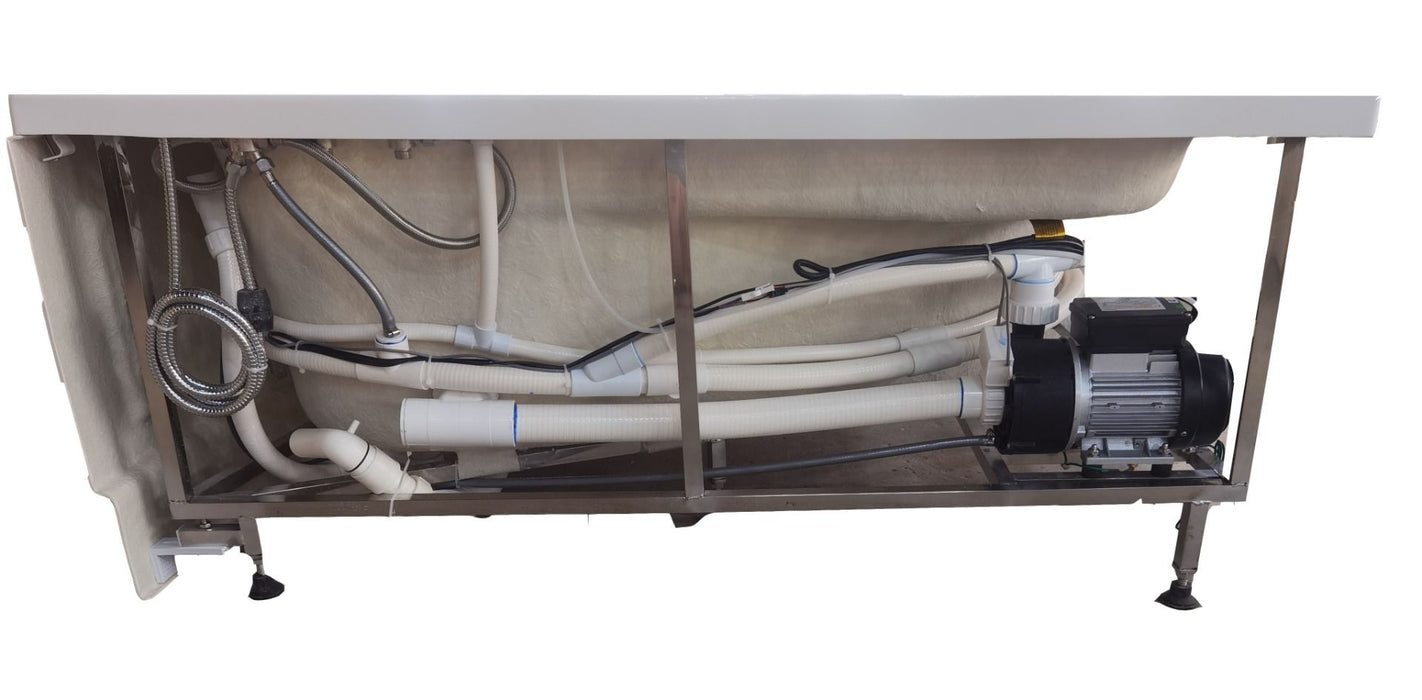 EAGO  59" Single Person Corner White Acrylic Whirlpool Bath Tub AM161-L