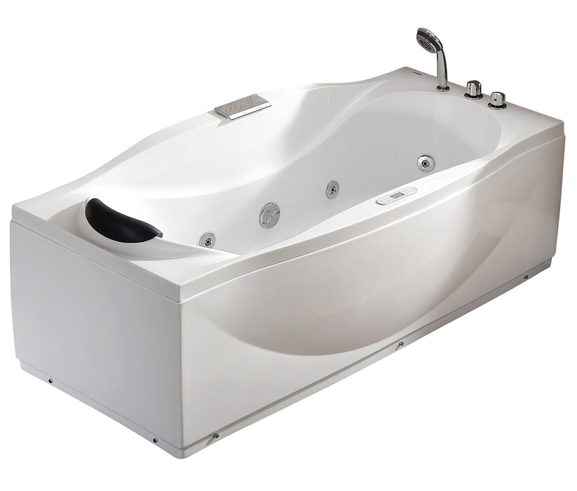 EAGO 6 ft Right Drain Acrylic White Whirlpool Bathtub, Fixtures AM189ETL-L
