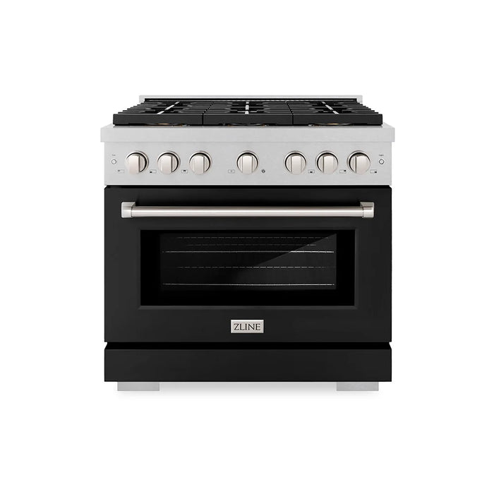 ZLINE 36" Paramount Dual Fuel Range DuoPro™ Cooktop, Electric Convection Oven PSDRS-BLM-36