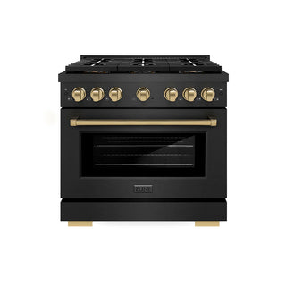 ZLINE 36" Paramount Dual Fuel Range DuoPro™ Cooktop, Electric Convection Oven, Black Satin Stainless Steel PSDRBSZ-36-CB